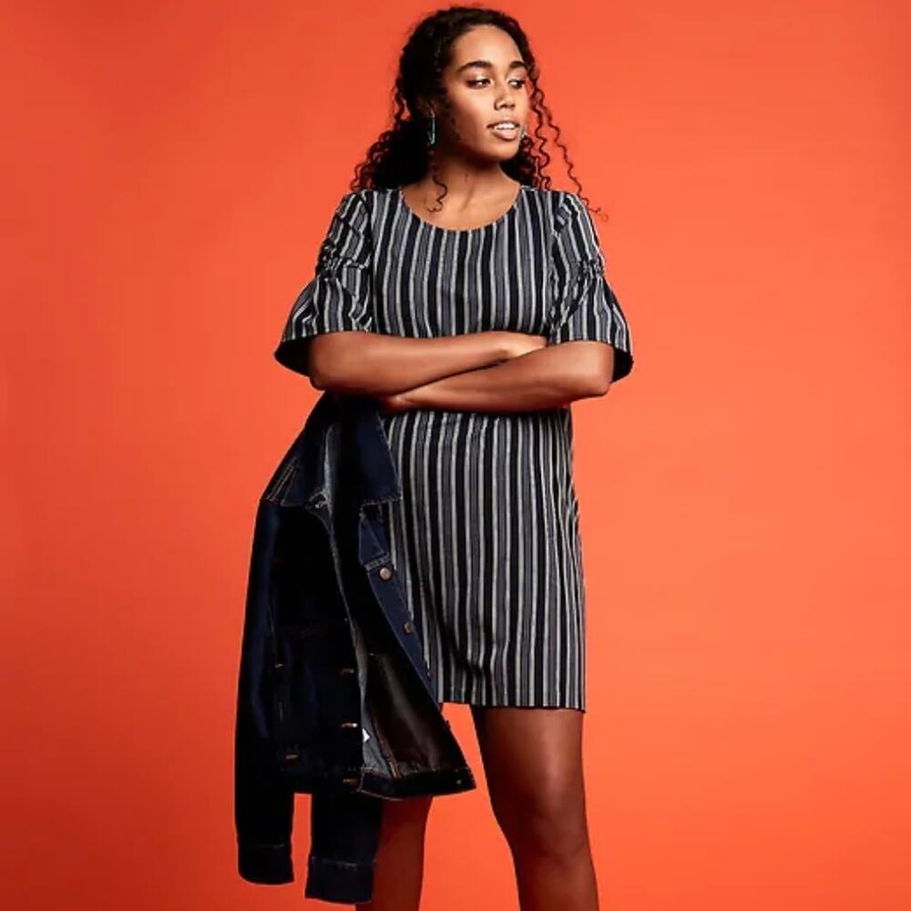 Banana Republic Stripe Smock Sleeve Shift Dress - Picture 6 of 16